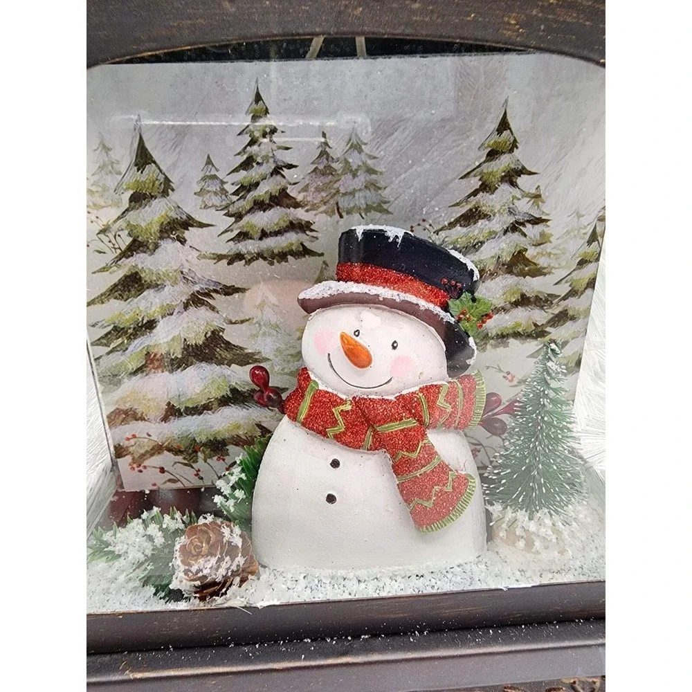 Christmas Light Up‎ Snow Snowman Ornament Lantern Decoration Holiday Gift
